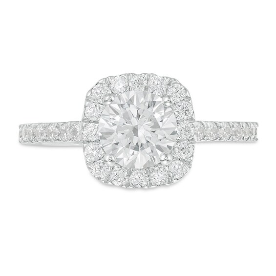 1-1/2 CT. T.w. Diamond Cushion Frame Engagement Ring in 14K White Gold