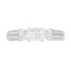 Thumbnail Image 4 of 1/2 CT. T.W. Princess-Cut Quad Diamond Three Stone Double Row Engagement Ring in 10K White Gold