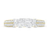 Thumbnail Image 3 of 1/2 CT. T.W. Princess-Cut Quad Diamond Three Stone Double Row Engagement Ring in 10K Gold