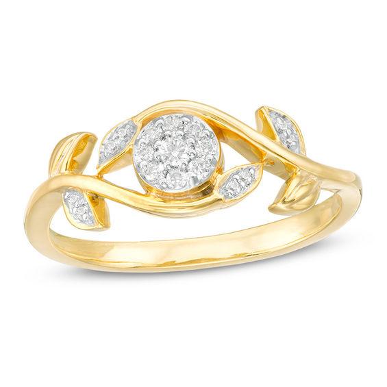 1/10 CT. T.w. Composite Diamond Vine Bypass Promise Ring in 10K Gold