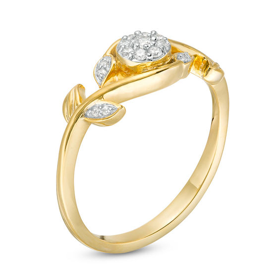 1/10 CT. T.w. Composite Diamond Vine Bypass Promise Ring in 10K Gold
