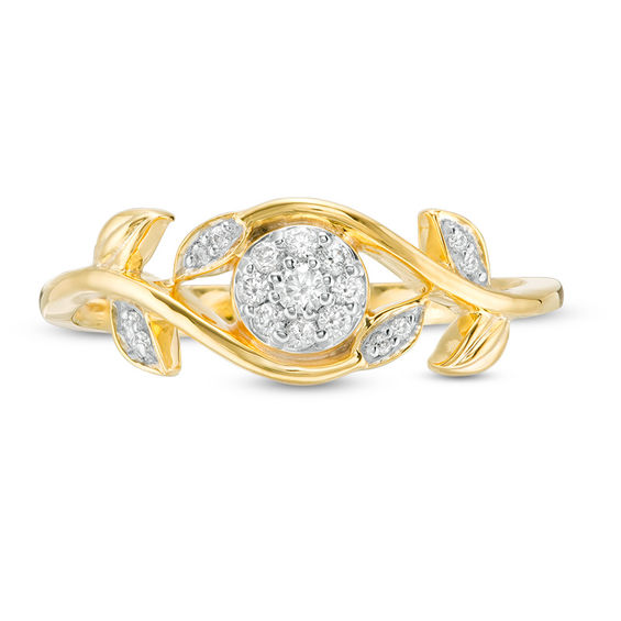 1/10 CT. T.w. Composite Diamond Vine Bypass Promise Ring in 10K Gold