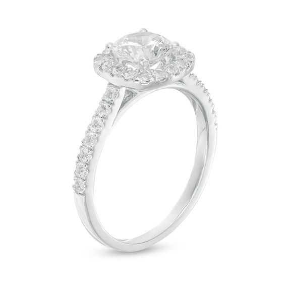 1-1/2 CT. T.w. Diamond Cushion Frame Engagement Ring in 14K White Gold