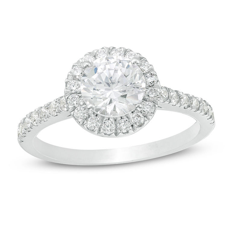 Main Image 1 of 1-1/2 CT. T.W. Diamond Frame Engagement Ring in 14K White Gold