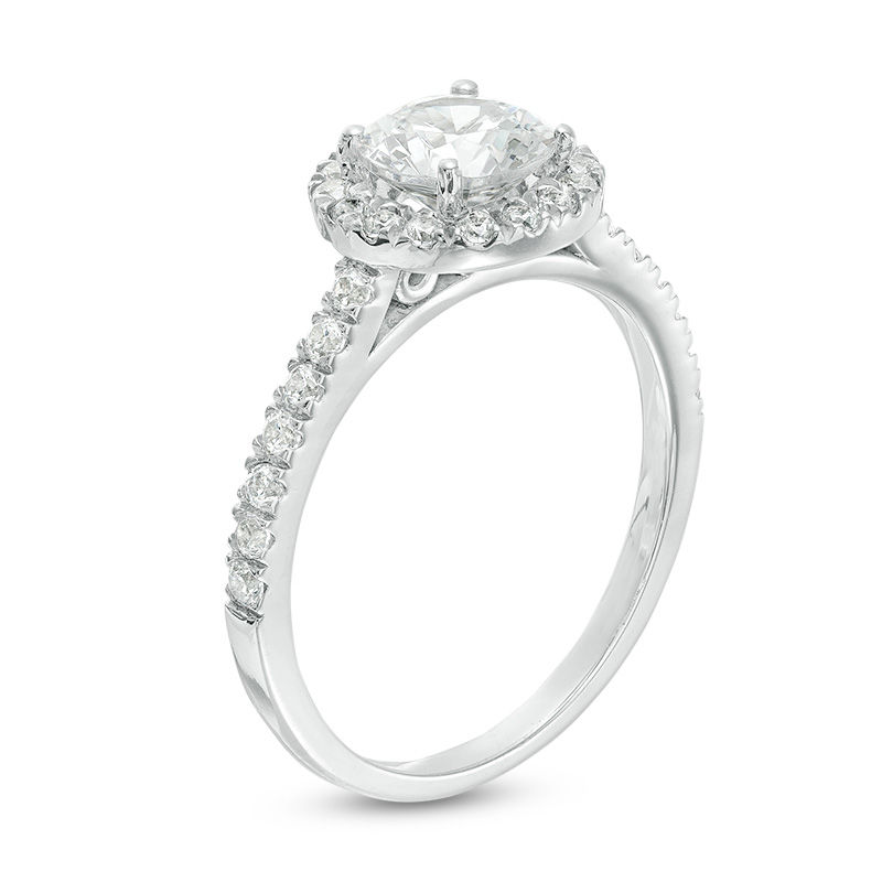 Main Image 3 of 1-1/2 CT. T.W. Diamond Frame Engagement Ring in 14K White Gold