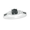 7/8 CT. T.W. Enhanced Black and White Diamond Engagement Ring in 10K White Gold