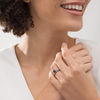 Thumbnail Image 2 of 7/8 CT. T.W. Black and White Diamond Solitaire Bridal Set in 10K White Gold