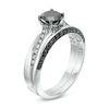 Thumbnail Image 3 of 7/8 CT. T.W. Black and White Diamond Solitaire Bridal Set in 10K White Gold