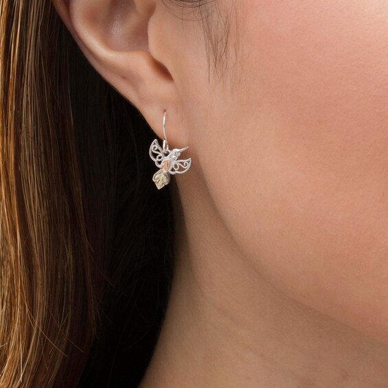 Black Hills Gold Hummingbird Drop Earrings in Sterling Silver Black Hills Gold Hummingbird Drop Earrings in Sterling Silver