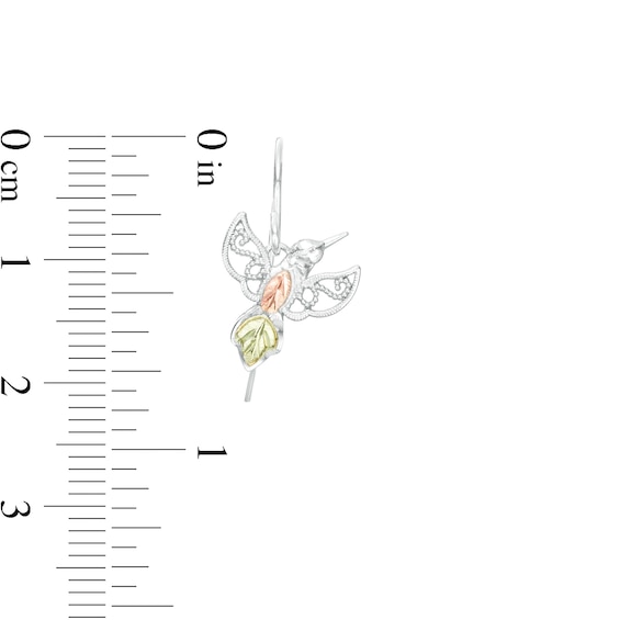 Black Hills Gold Hummingbird Drop Earrings in Sterling Silver