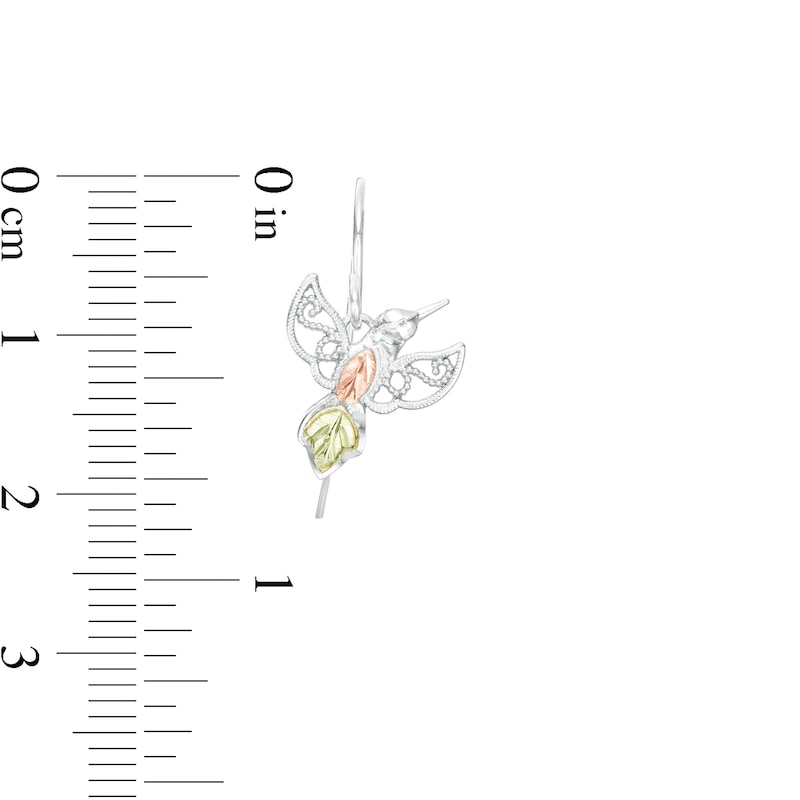 Main Image 3 of Black Hills Gold Hummingbird Drop Earrings in Sterling Silver