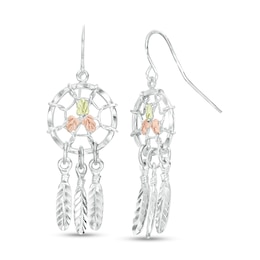 Black Hills Gold Dreamcatcher Drop Earrings in Sterling Silver