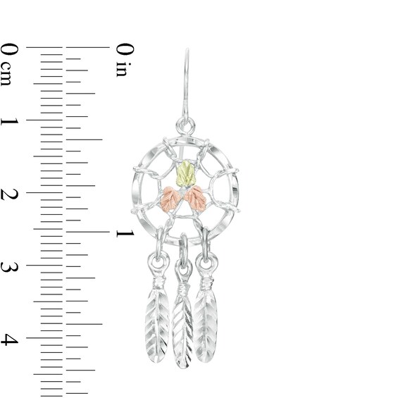 Black Hills Gold Dreamcatcher Drop Earrings in Sterling Silver