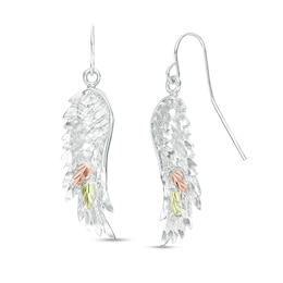 Black Hills Gold Wing Drop Earrings in Sterling Silver