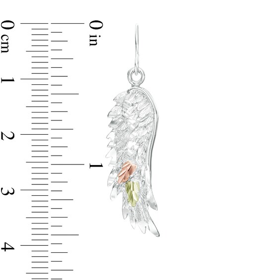 Black Hills Gold Wing Drop Earrings in Sterling Silver