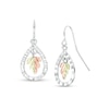 Black Hills Gold Leaf Dangle Teardrop Earrings in Sterling Silver