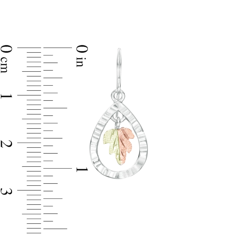Main Image 3 of Black Hills Gold Leaf Dangle Teardrop Earrings in Sterling Silver