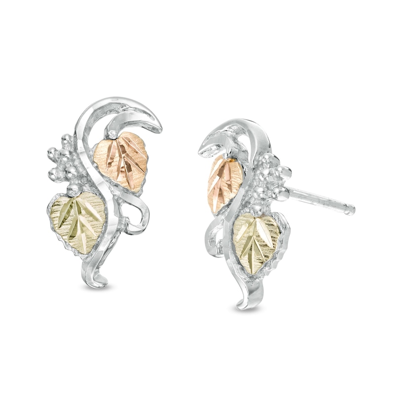 Black Hills Gold Vine Stud Earrings in Sterling Silver