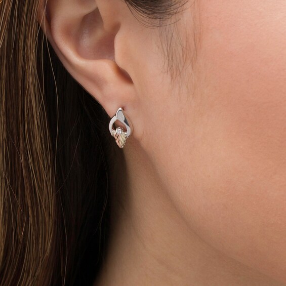 Black Hills Gold Diamond Accent Teardrop Stud Earrings in Sterling Silver Black Hills Gold Diamond Accent Teardrop Stud Earrings in Sterling Silver