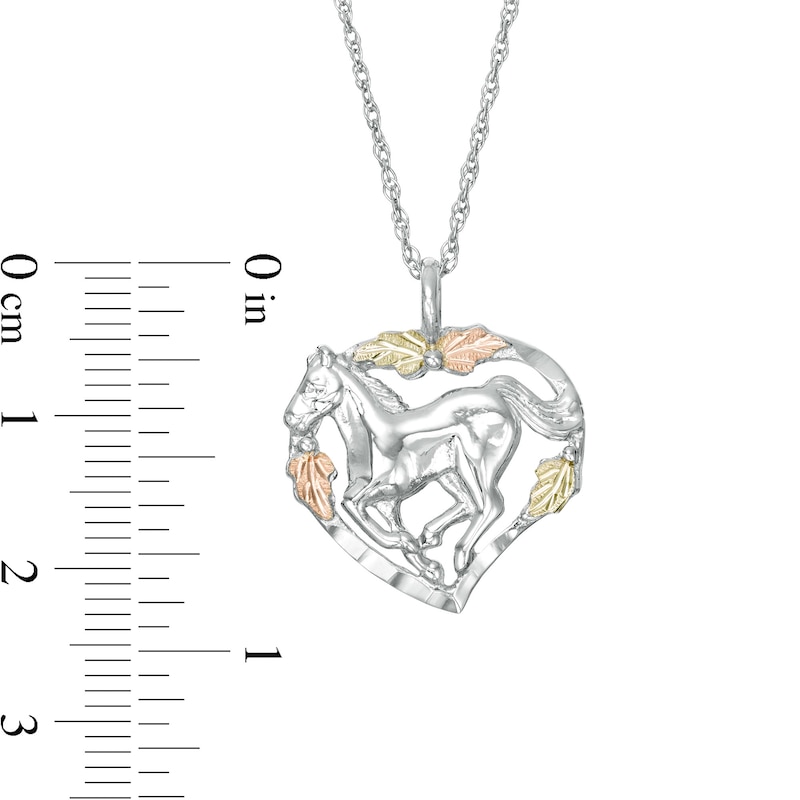 Main Image 3 of Black Hills Gold Prancing Horse Pendant in Sterling Silver
