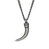 Thumbnail Image 1 of Men's Antique-Finish Horn Pendant in Stainless Steel with Gunmetal Ion-Plate - 24"