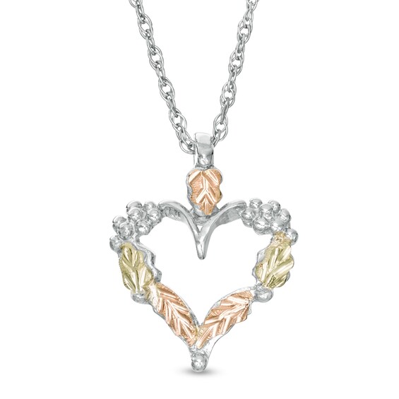 Black Hills Gold Heart Outline Pendant in Sterling Silver Black Hills Gold Heart Outline Pendant in Sterling Silver