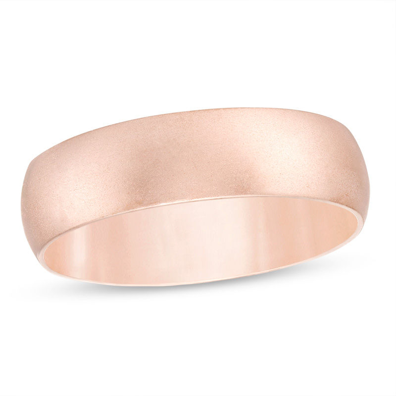 Main Image 1 of Men's 6.0mm Matte-Finish Comfort-Fit Wedding Band in 10K Rose Gold