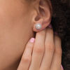 Thumbnail Image 2 of 6.0mm Freshwater Cultured Pearl and Lab-Created White Sapphire Framed Stud Earrings in Sterling Silver