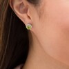 6.0mm Peridot and Lab-Created White Sapphire Frame Stud Earrings in Sterling Silver