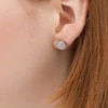 Thumbnail Image 2 of 1/20 CT. T.W. Composite Diamond Ribbed Disc Stud Earrings in Sterling Silver