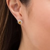 Thumbnail Image 1 of 6.0mm Citrine and Lab-Created White Sapphire Frame Stud Earrings in Sterling Silver