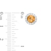 Thumbnail Image 3 of 6.0mm Citrine and Lab-Created White Sapphire Frame Stud Earrings in Sterling Silver