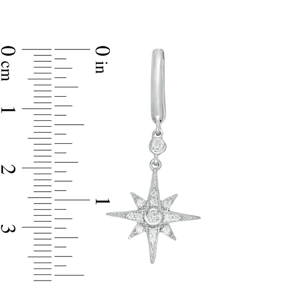 1/3 CT. T.w. Diamond North Star Drop Earrings in Sterling Silver