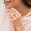 7.0mm Peridot and Lab-Created White Sapphire Frame Ring in Sterling Silver