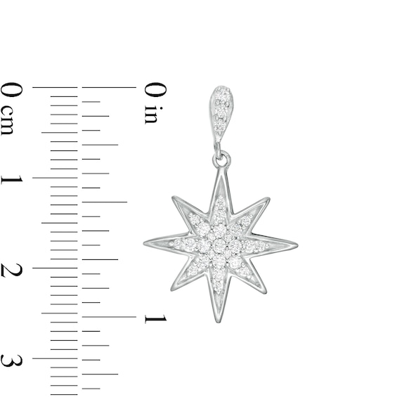 1/2 CT. T.w. Diamond North Star Drop Earrings in Sterling Silver