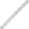Thumbnail Image 1 of 1/2 CT. T.W. Diamond "XO" Link Bracelet in Sterling Silver - 8.0"