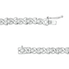 Thumbnail Image 3 of 1/2 CT. T.W. Diamond "XO" Link Bracelet in Sterling Silver - 8.0"
