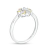 Thumbnail Image 3 of 1/20 CT. T.W. Diamond Curved Flower Ring in Sterling Silver and 14K Gold Plate