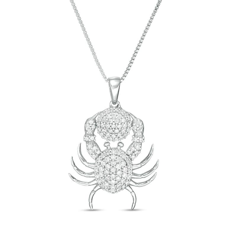 1/3 CT. T.W. Diamond Crab Pendant in Sterling Silver | Zales