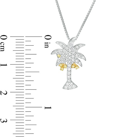 1/3 CT. T.W. Enhanced Yellow and White Diamond Palm Tree Pendant in Sterling Silver 1/3 CT. T.W. Enhanced Yellow and White Diamond Palm Tree Pendant in Sterling Silver