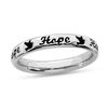 Stackable Expressions™ Black Enamel "Hope" and Dove Ring in Sterling Silver