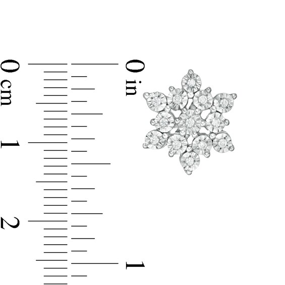 1/20 CT. T.w. Diamond Snowflake Stud Earrings in Sterling Silver