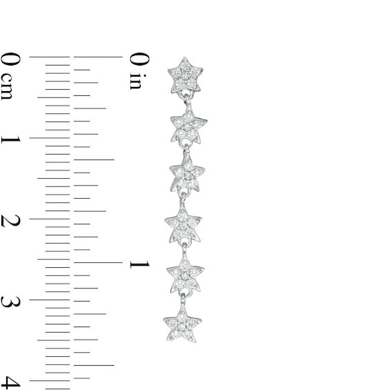 1/4 CT. T.w. Diamond Multi-Star Drop Earrings in Sterling Silver