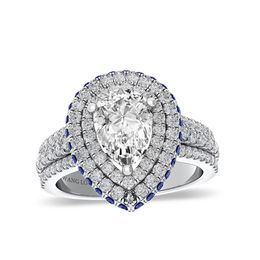 Vera Wang Love Collection 2 CT. T.W. Diamond and Sapphire Engagement Ring