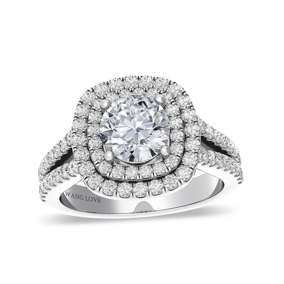 Vera Wang Love Collection 2 CT. T.w. Diamond Frame Split Shank Engagement Ring