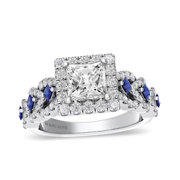 Vera Wang Love Collection 1-5/8 CT. T.W. Diamond and Sapphire Engagement Ring