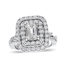 Vera Wang Love Collection 2 CT. T.W. Diamond Double Frame Engagement Ring