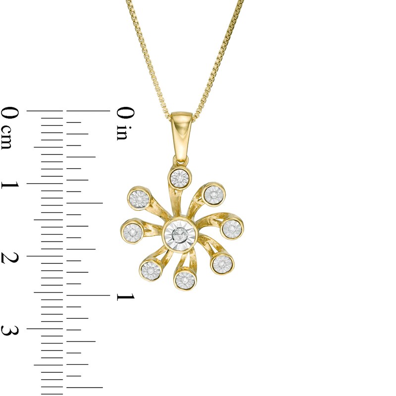 Main Image 3 of Diamond Accent Open Pinwheel Pendant in Sterling Silver with 14K Gold Plate