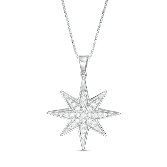 1/2 CT. T.W. Diamond North Star Pendant in Sterling Silver | Zales