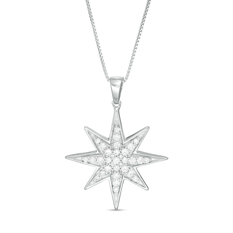 1/2 CT. T.W. Diamond North Star Pendant in Sterling Silver | Zales